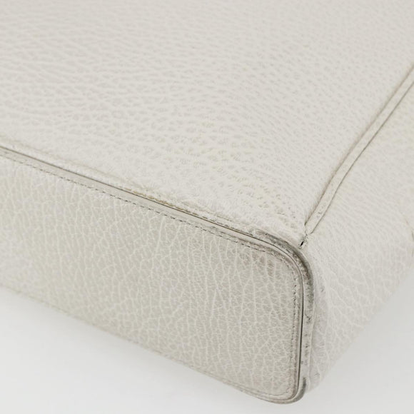 Maison Margiela 5AC Hand Bag Leather 2way White Silver Auth 154753