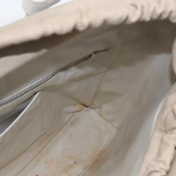 Maison Margiela 5AC Hand Bag Leather 2way White Silver Auth 154753