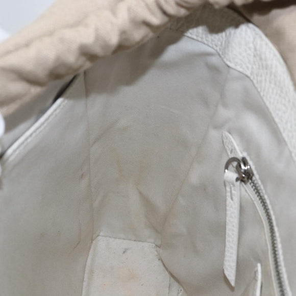 Maison Margiela 5AC Hand Bag Leather 2way White Silver Auth 154753