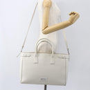 Maison Margiela 5AC Hand Bag Leather 2way White Silver Auth 154753-25
