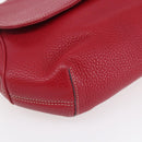 LOEWE Sender Shoulder Bag Leather Red Gold Auth 154754-17