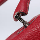 LOEWE Sender Shoulder Bag Leather Red Gold Auth 154754-20