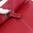 LOEWE Sender Shoulder Bag Leather Red Gold Auth 154754-9