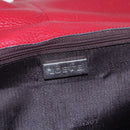 LOEWE Sender Shoulder Bag Leather Red Gold Auth 154754-21