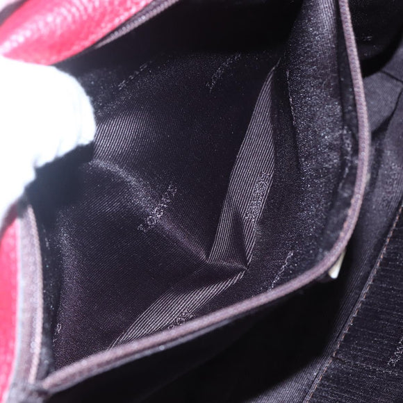 LOEWE Sender Shoulder Bag Leather Red Gold Auth 154754