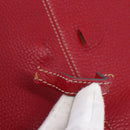 LOEWE Sender Shoulder Bag Leather Red Gold Auth 154754-7