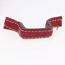 LOEWE Sender Shoulder Bag Leather Red Gold Auth 154754-12