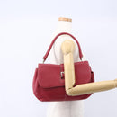 LOEWE Sender Shoulder Bag Leather Red Gold Auth 154754-26