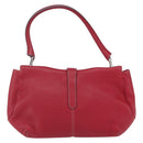 LOEWE Sender Shoulder Bag Leather Red Gold Auth 154754-2