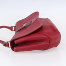 LOEWE Sender Shoulder Bag Leather Red Gold Auth 154754-3