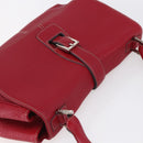 LOEWE Sender Shoulder Bag Leather Red Gold Auth 154754-14