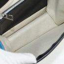 LOEWE V Anagram Chain Shoulder Bag Suede Leather 2way Blue Silver Auth 154755A-11