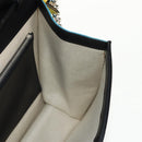 LOEWE V Anagram Chain Shoulder Bag Suede Leather 2way Blue Silver Auth 154755A-22