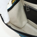 LOEWE V Anagram Chain Shoulder Bag Suede Leather 2way Blue Silver Auth 154755A-23