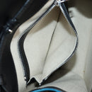 LOEWE V Anagram Chain Shoulder Bag Suede Leather 2way Blue Silver Auth 154755A-25