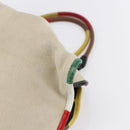 BOTTEGA VENETA Hand Bag Canvas Leather Multicolor Silver Auth 154756-9