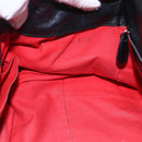 BOTTEGA VENETA Hand Bag Canvas Leather Multicolor Silver Auth 154756-19