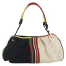 BOTTEGA VENETA Hand Bag Canvas Leather Multicolor Silver Auth 154756-13