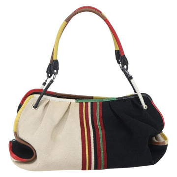 BOTTEGA VENETA Hand Bag Canvas Leather Multicolor Silver Auth 154756 - 0