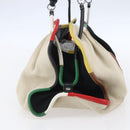 BOTTEGA VENETA Hand Bag Canvas Leather Multicolor Silver Auth 154756-4