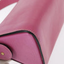 FENDI Greek Motif Hand Bag Leather Pink Gold Auth 154757-12