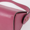 FENDI Greek Motif Hand Bag Leather Pink Gold Auth 154757-13