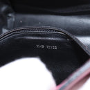 FENDI Greek Motif Hand Bag Leather Pink Gold Auth 154757-22