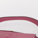 FENDI Greek Motif Hand Bag Leather Pink Gold Auth 154757-8