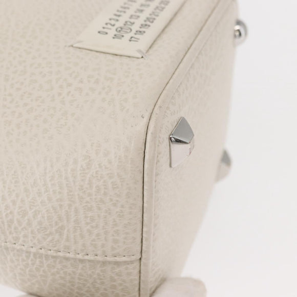 Maison Margiela 5AC Chain Shoulder Bucket Bag Leather 2way White Auth 154759