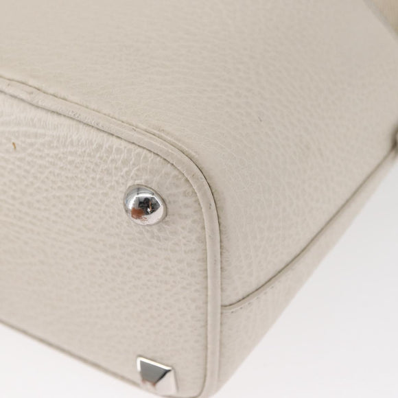 Maison Margiela 5AC Chain Shoulder Bucket Bag Leather 2way White Auth 154759