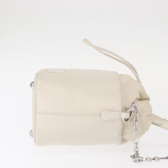 Maison Margiela 5AC Chain Shoulder Bucket Bag Leather 2way White Auth 154759