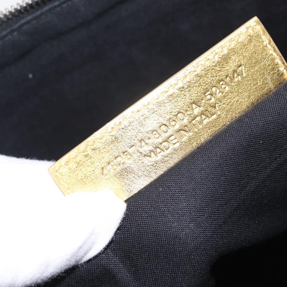 BALENCIAGA Clutch Bag Leather Gold 482874 Auth 154760