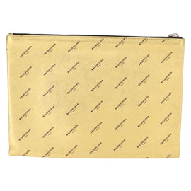 BALENCIAGA Clutch Bag Leather Gold 482874 Auth 154760 - 0