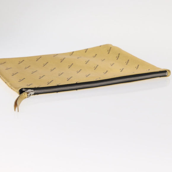 BALENCIAGA Clutch Bag Leather Gold 482874 Auth 154760