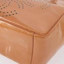 CHANEL Triple Coco Chain Tote Bag Patent leather Pink Silver CC Auth 154762-16