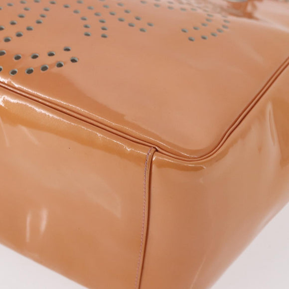 CHANEL Triple Coco Chain Tote Bag Patent leather Pink Silver CC Auth 154762