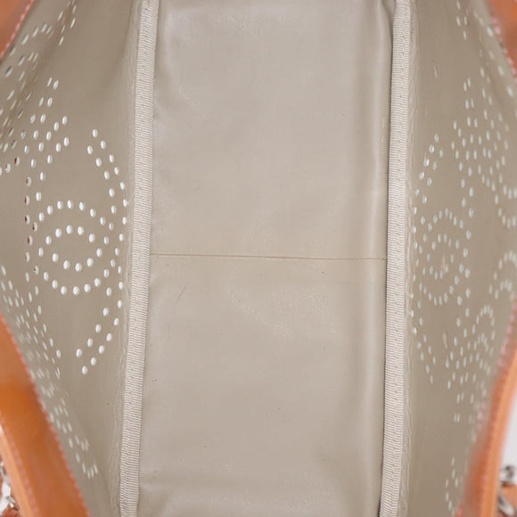 CHANEL Triple Coco Chain Tote Bag Patent leather Pink Silver CC Auth 154762