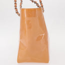 CHANEL Triple Coco Chain Tote Bag Patent leather Pink Silver CC Auth 154762-4