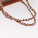 CHANEL Triple Coco Chain Tote Bag Patent leather Pink Silver CC Auth 154762-7