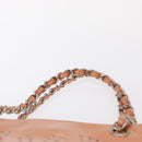 CHANEL Triple Coco Chain Tote Bag Patent leather Pink Silver CC Auth 154762-8