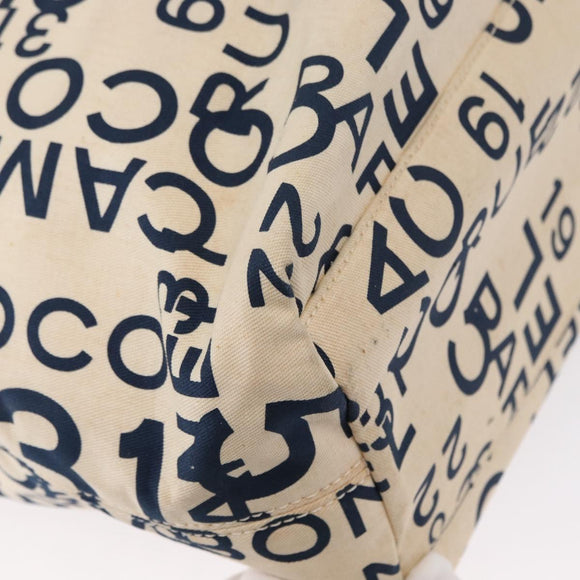 CHANEL Bysy line Tote Bag Canvas Plastic Navy Clear CC Auth 154763