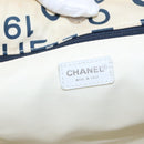CHANEL Bysy line Tote Bag Canvas Plastic Navy Clear CC Auth 154763-14