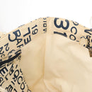 CHANEL Bysy line Tote Bag Canvas Plastic Navy Clear CC Auth 154763-17