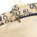 CHANEL Bysy line Tote Bag Canvas Plastic Navy Clear CC Auth 154763-18