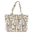 CHANEL Bysy line Tote Bag Canvas Plastic Navy Clear CC Auth 154763-2