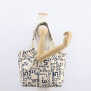 CHANEL Bysy line Tote Bag Canvas Plastic Navy Clear CC Auth 154763-22