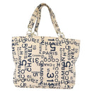 CHANEL Bysy line Tote Bag Canvas Plastic Navy Clear CC Auth 154763-3