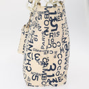 CHANEL Bysy line Tote Bag Canvas Plastic Navy Clear CC Auth 154763-4