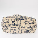 CHANEL Bysy line Tote Bag Canvas Plastic Navy Clear CC Auth 154763-9