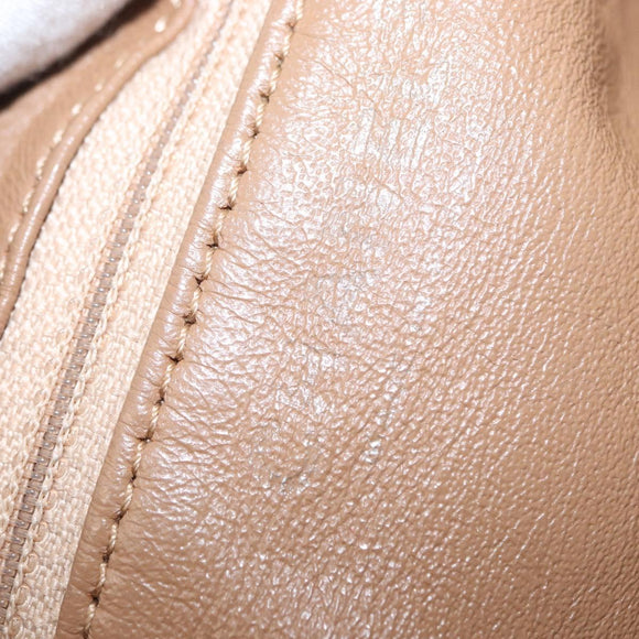 CHANEL COCO Mark Chain Shoulder Bag Lamb Skin Beige Silver CC Auth 154764